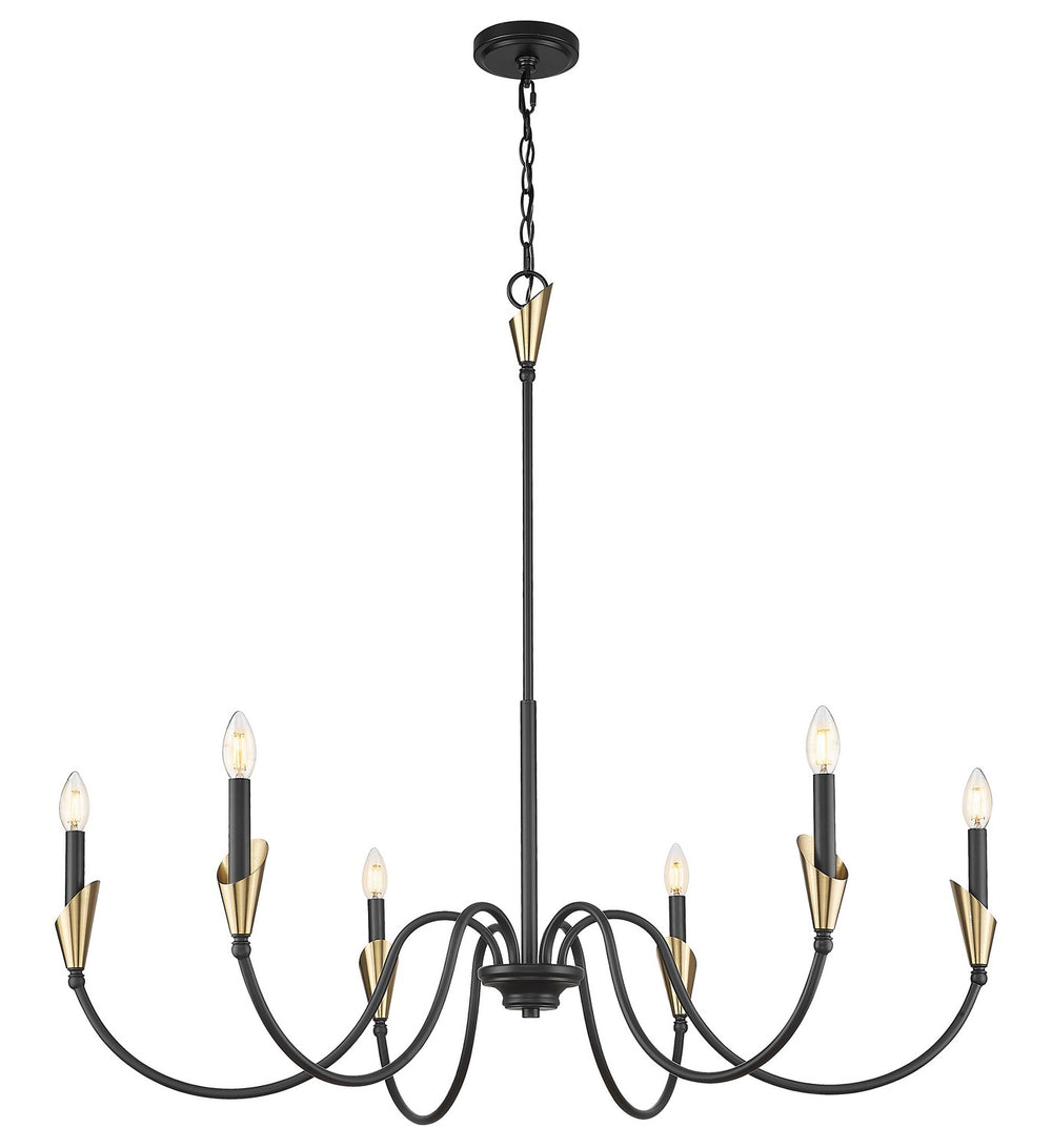 Z-Lite Canada - 4014-46MB-MGLD - Six Light Chandelier - Claudelle - Matte Black + Modern Gold