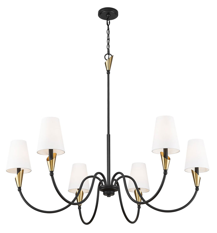 Z-Lite Canada - 4014-46MB-MGLD - Six Light Chandelier - Claudelle - Matte Black + Modern Gold
