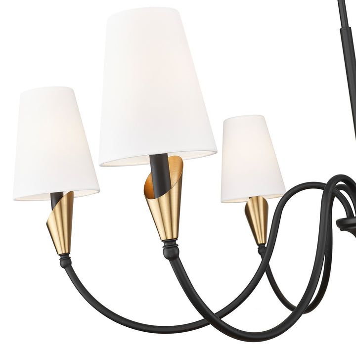 Z-Lite Canada - 4014-46MB-MGLD - Six Light Chandelier - Claudelle - Matte Black + Modern Gold