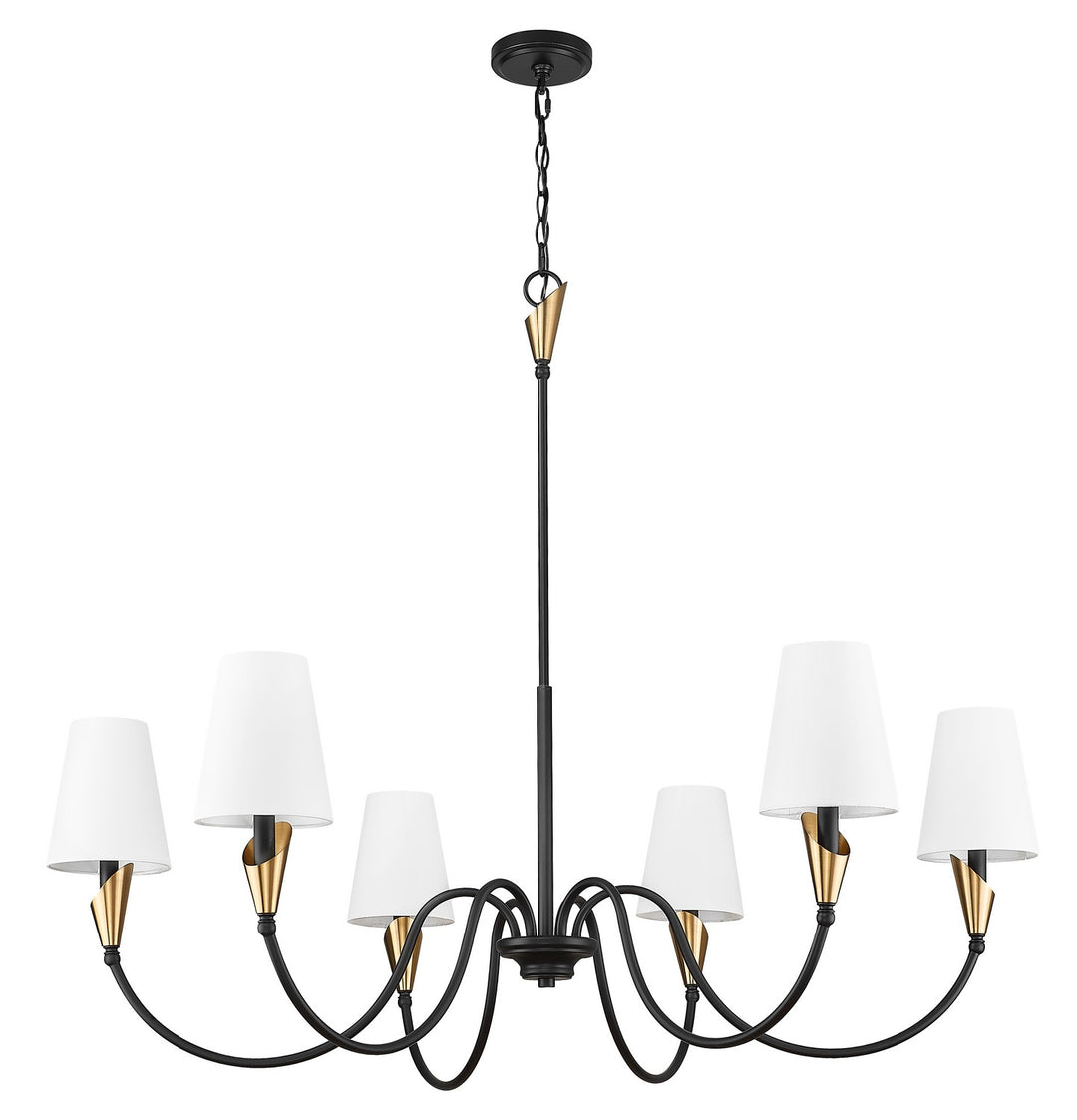 Z-Lite Canada - 4014-46MB-MGLD - Six Light Chandelier - Claudelle - Matte Black + Modern Gold