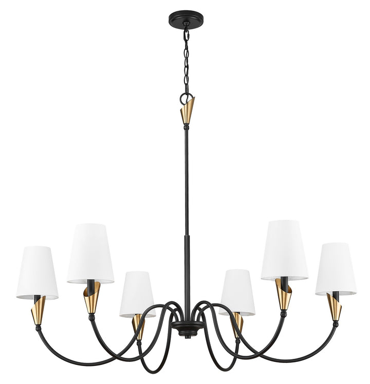 Z-Lite Canada - 4014-46MB-MGLD - Six Light Chandelier - Claudelle - Matte Black + Modern Gold