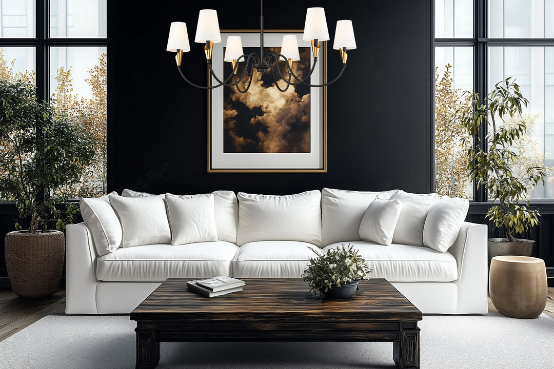 Z-Lite Canada - 4014-46MB-MGLD - Six Light Chandelier - Claudelle - Matte Black + Modern Gold