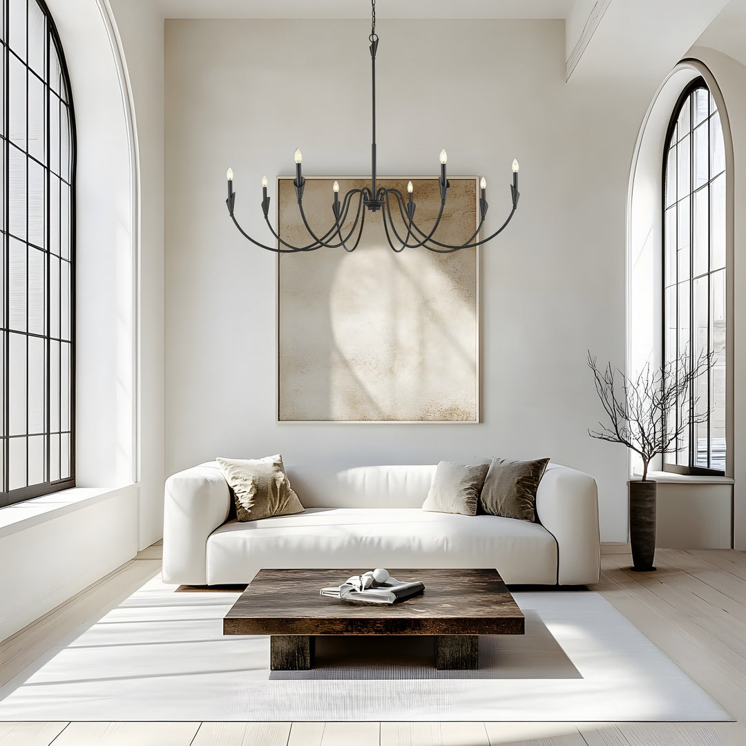 Z-Lite Canada - 4014-65MB - Eight Light Chandelier - Claudelle - Matte Black