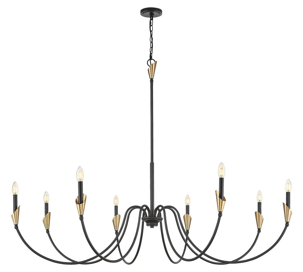 Z-Lite Canada - 4014-65MB-MGLD - Eight Light Chandelier - Claudelle - Matte Black + Modern Gold