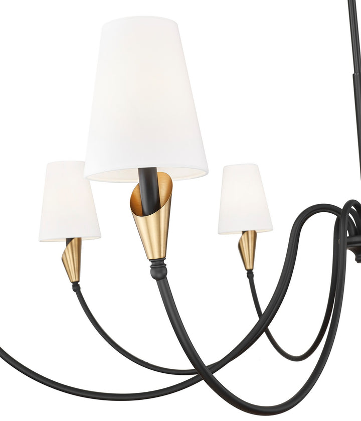 Z-Lite Canada - 4014-65MB-MGLD - Eight Light Chandelier - Claudelle - Matte Black + Modern Gold