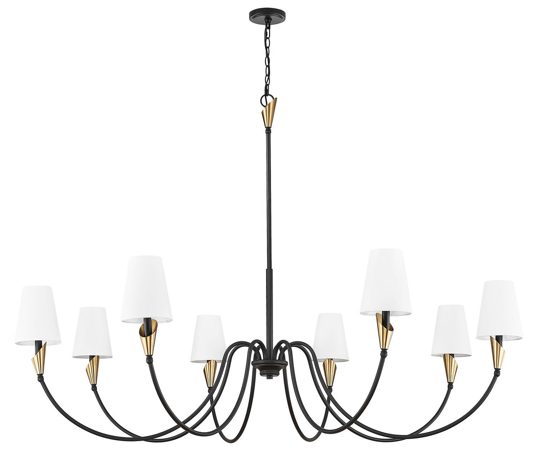 Z-Lite Canada - 4014-65MB-MGLD - Eight Light Chandelier - Claudelle - Matte Black + Modern Gold