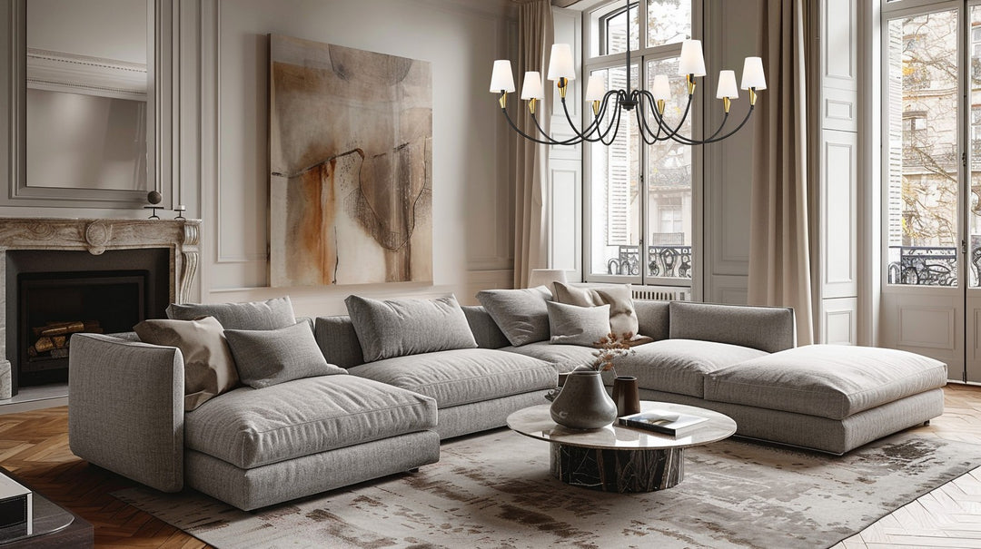 Z-Lite Canada - 4014-65MB-MGLD - Eight Light Chandelier - Claudelle - Matte Black + Modern Gold