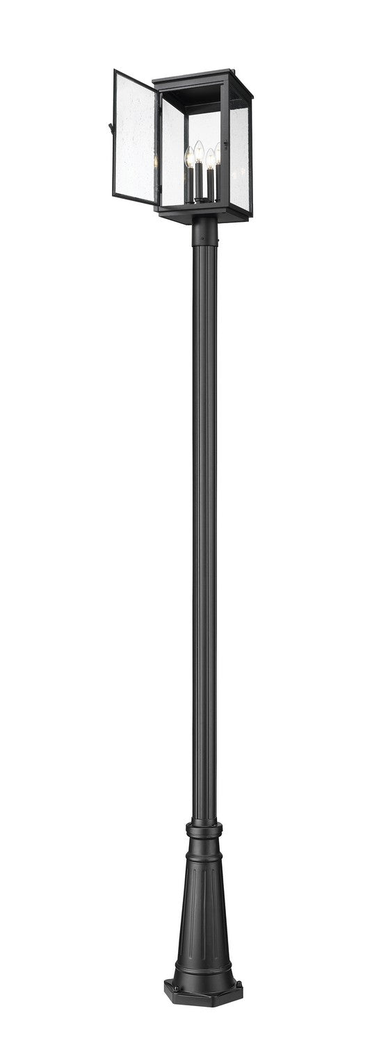 Z-Lite Canada - 5019PHBR-5011P-BK - Four Light Outdoor Post Mount - Hartwell - Sand Black