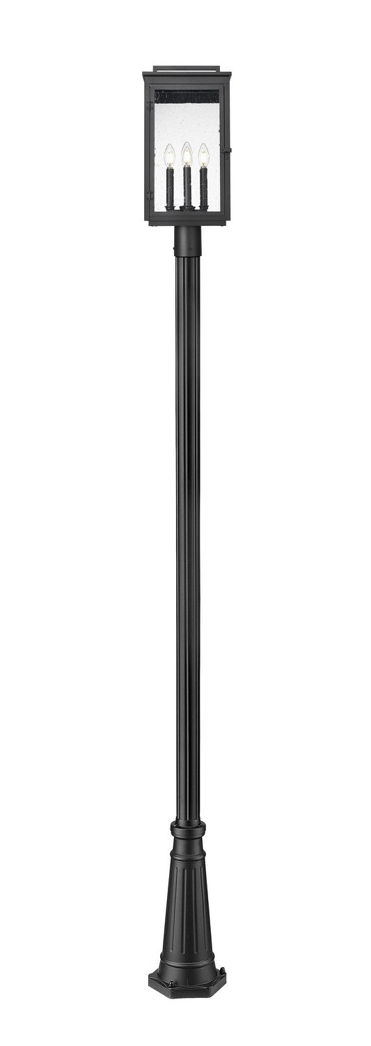 Z-Lite Canada - 5019PHBR-5011P-BK - Four Light Outdoor Post Mount - Hartwell - Sand Black