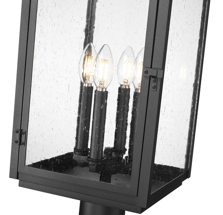 Z-Lite Canada - 5019PHBR-5011P-BK - Four Light Outdoor Post Mount - Hartwell - Sand Black