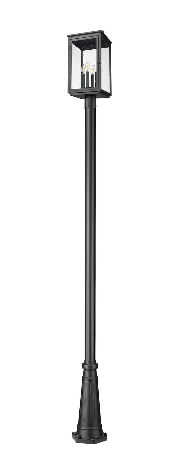 Z-Lite Canada - 5019PHBR-5011P-BK - Four Light Outdoor Post Mount - Hartwell - Sand Black