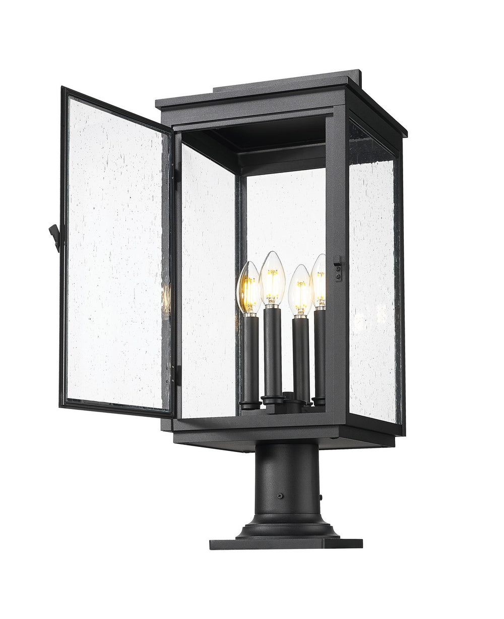 Z-Lite Canada - 5019PHBR-533PM-BK - Four Light Outdoor Pier Mounted - Hartwell - Sand Black