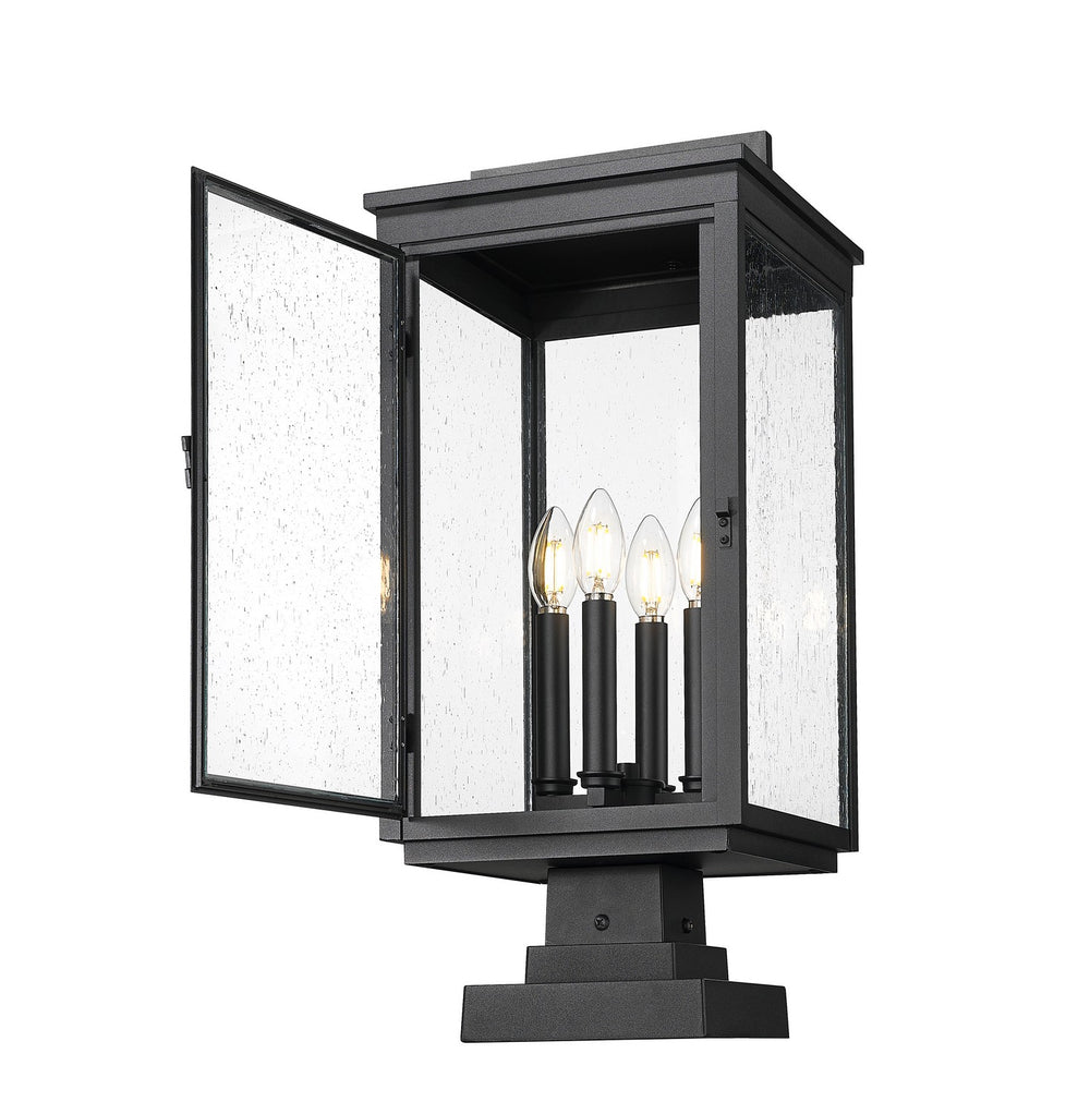 Z-Lite Canada - 5019PHBS-SQPM-BK - Four Light Outdoor Pier Mounted - Hartwell - Sand Black