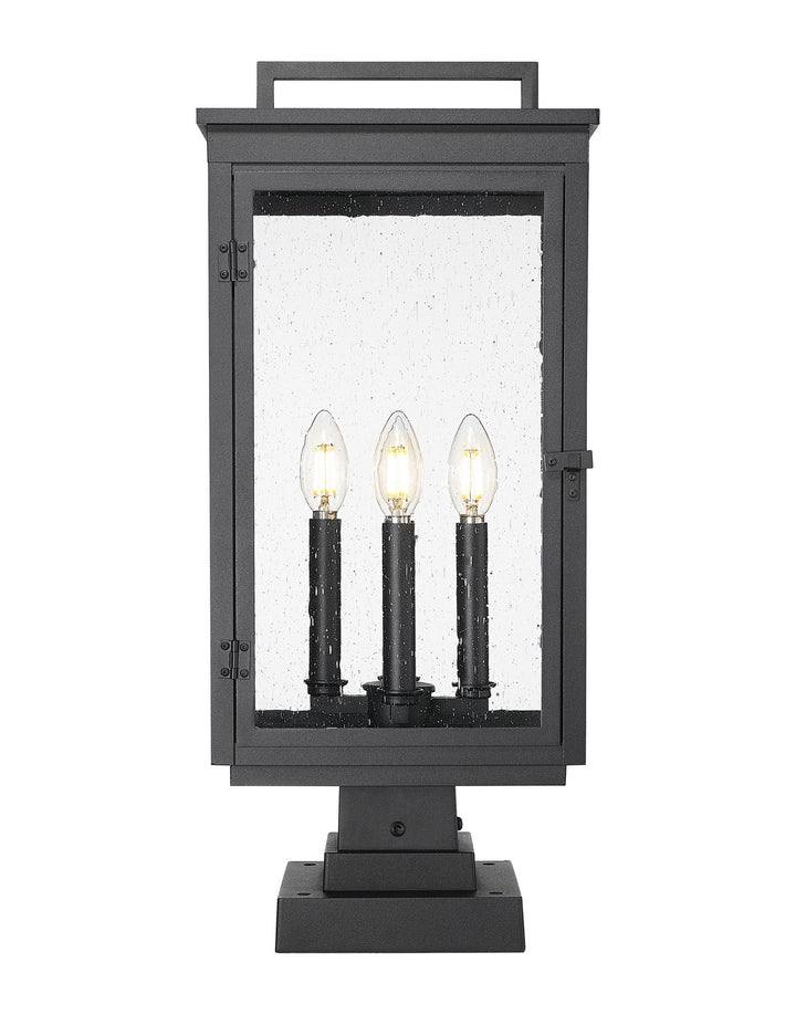 Z-Lite Canada - 5019PHBS-SQPM-BK - Four Light Outdoor Pier Mounted - Hartwell - Sand Black