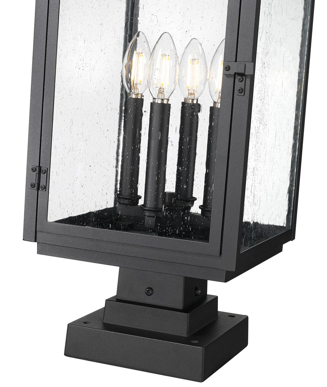Z-Lite Canada - 5019PHBS-SQPM-BK - Four Light Outdoor Pier Mounted - Hartwell - Sand Black