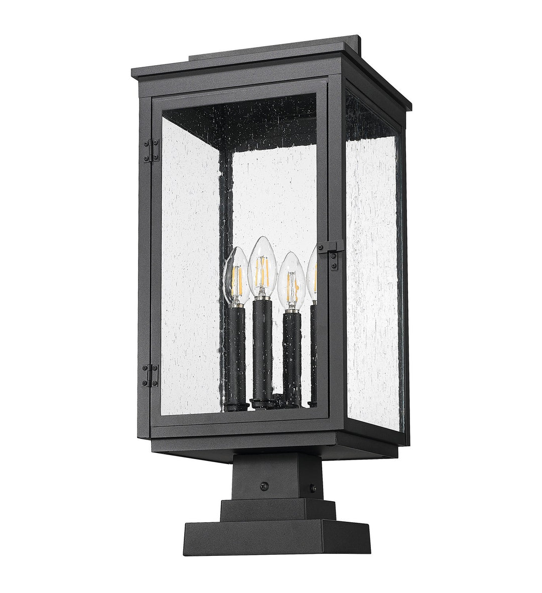 Z-Lite Canada - 5019PHBS-SQPM-BK - Four Light Outdoor Pier Mounted - Hartwell - Sand Black