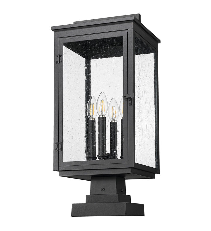Z-Lite Canada - 5019PHBS-SQPM-BK - Four Light Outdoor Pier Mounted - Hartwell - Sand Black