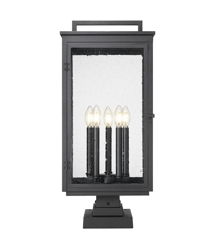 Z-Lite Canada - 5019PHXLS-SQPM-BK - Five Light Outdoor Pier Mount - Hartwell - Sand Black