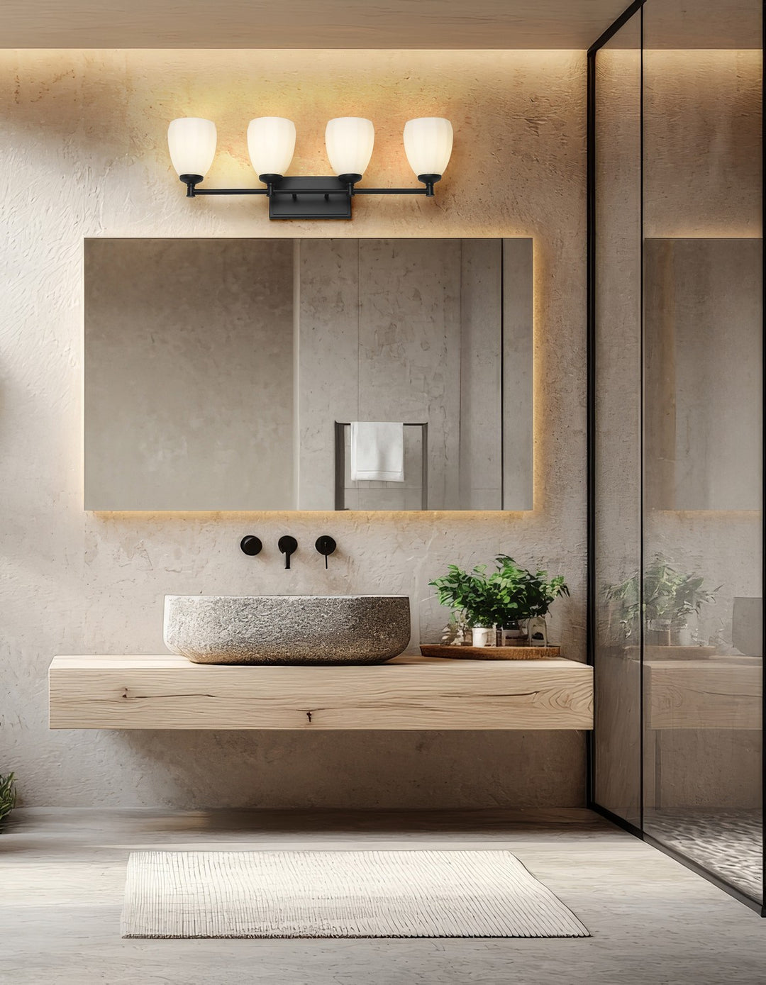 Z-Lite Canada - 7004-4V-MB - Four Light Vanity - Oren - Matte Black