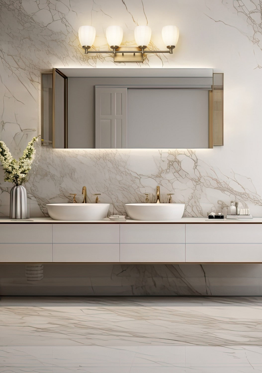 Z-Lite Canada - 7004-4V-MGLD - Four Light Vanity - Oren - Modern Gold