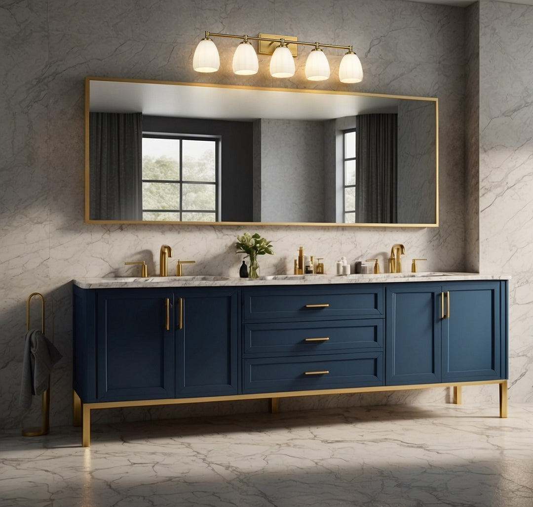 Z-Lite Canada - 7004-5V-MGLD - Five Light Vanity - Oren - Modern Gold