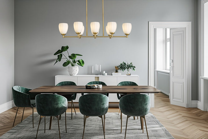 Z-Lite Canada - 7004-8L-MGLD - Eight Light Linear Chandelier - Oren - Modern Gold