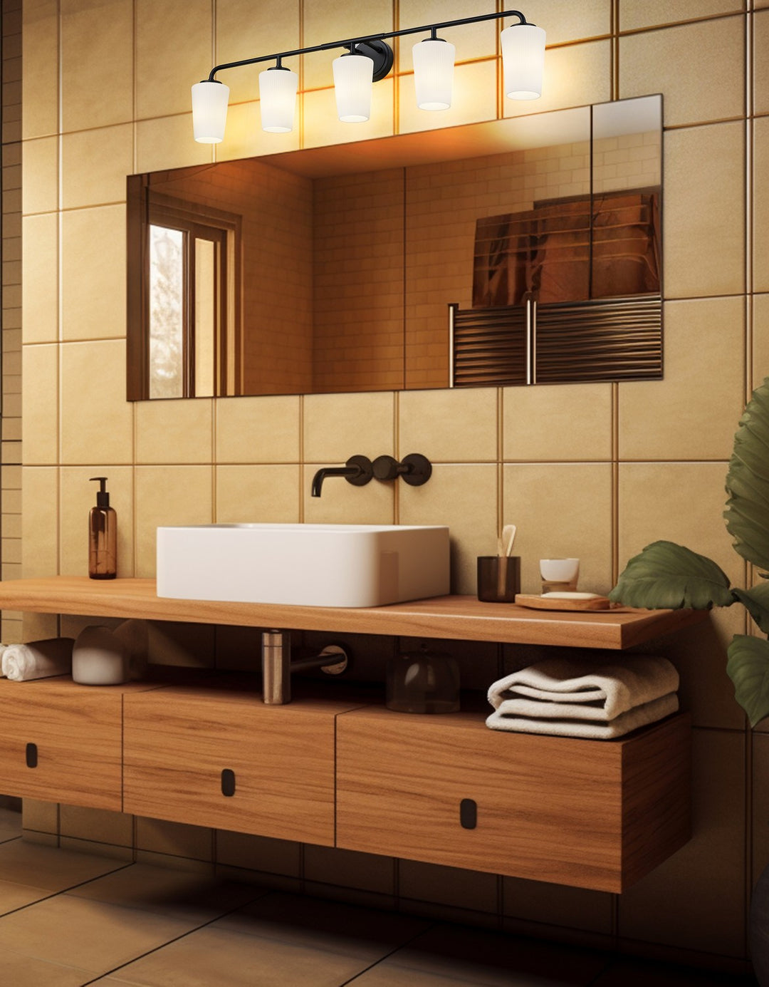 Z-Lite Canada - 7005-5V-MB - Five Light Vanity - Montford - Matte Black