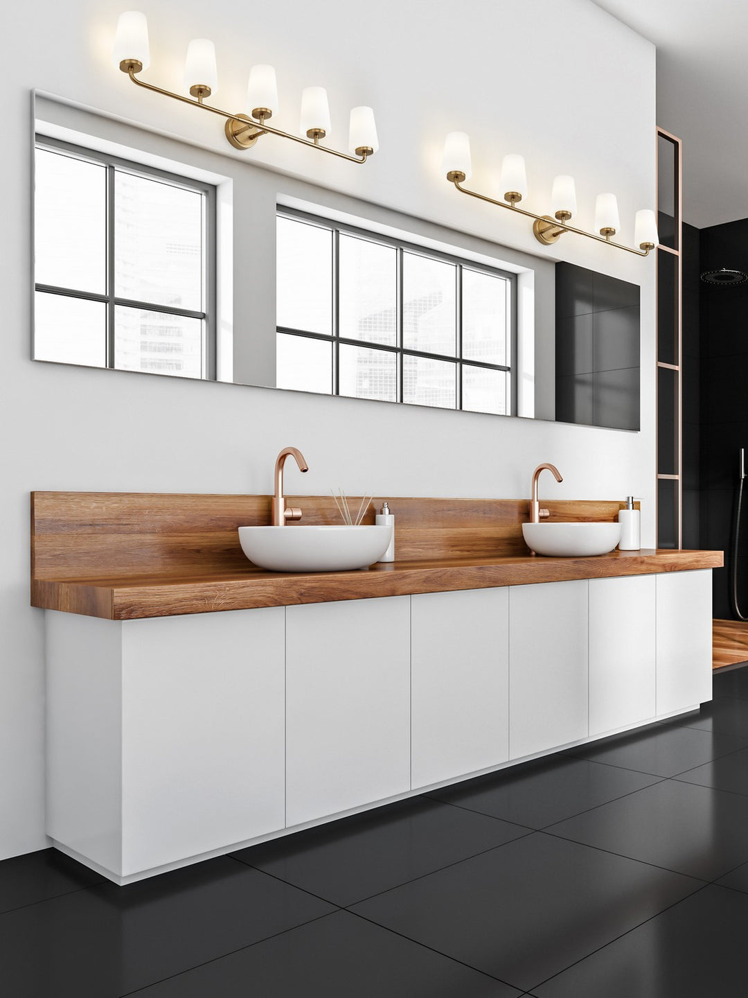 Z-Lite Canada - 7005-5V-MGLD - Five Light Vanity - Montford - Modern Gold