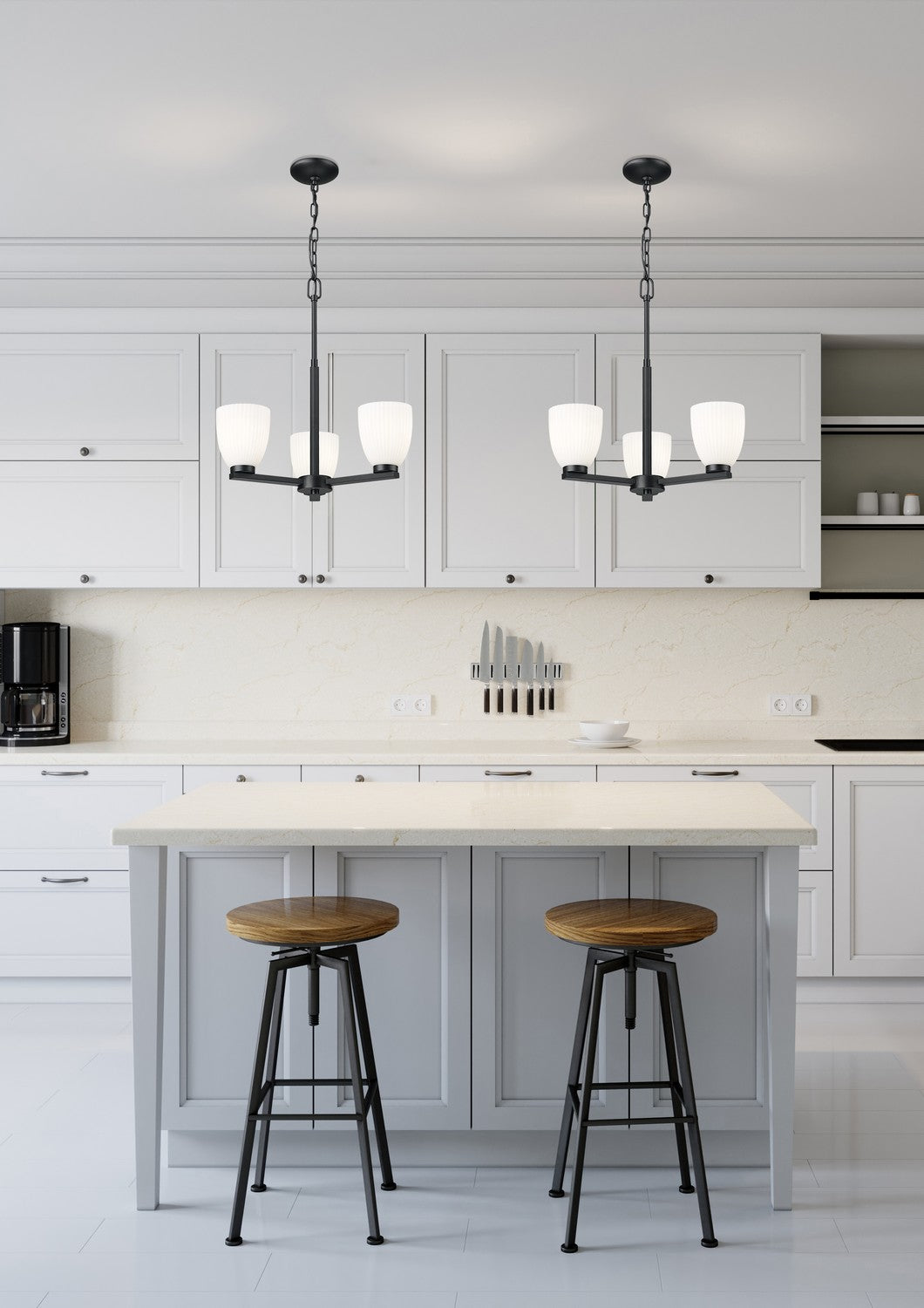 Z-Lite Canada - 7518-3MB - Three Light Chandelier - Naya - Matte Black