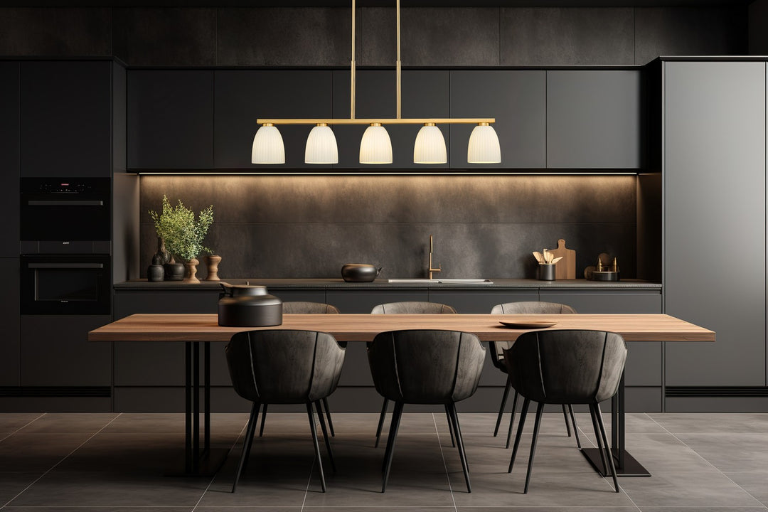 Z-Lite Canada - 7518-5L-MGLD - Five Light Linear Chandelier - Naya - Modern Gold