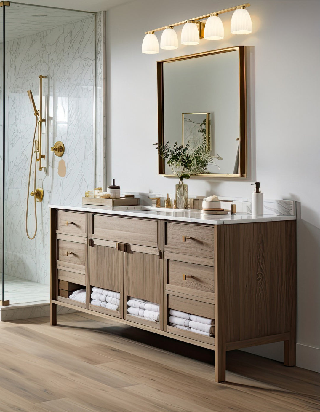 Z-Lite Canada - 7518-5V-MGLD - Five Light Vanity - Naya - Modern Gold