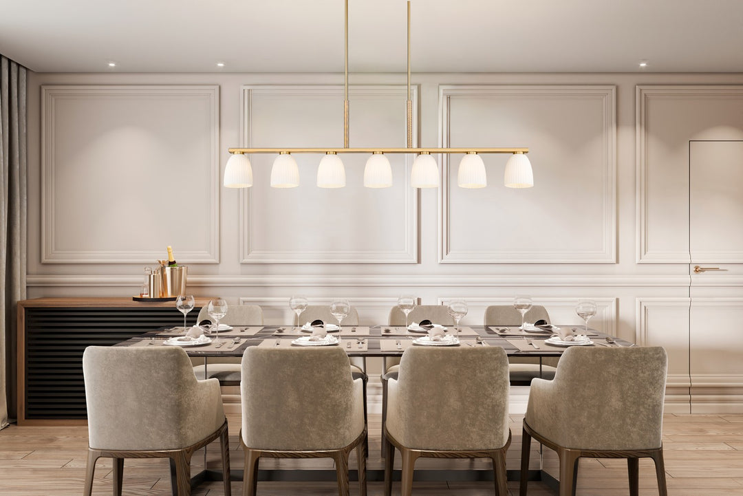 Z-Lite Canada - 7518-7L-MGLD - Seven Light Linear Chandelier - Naya - Modern Gold