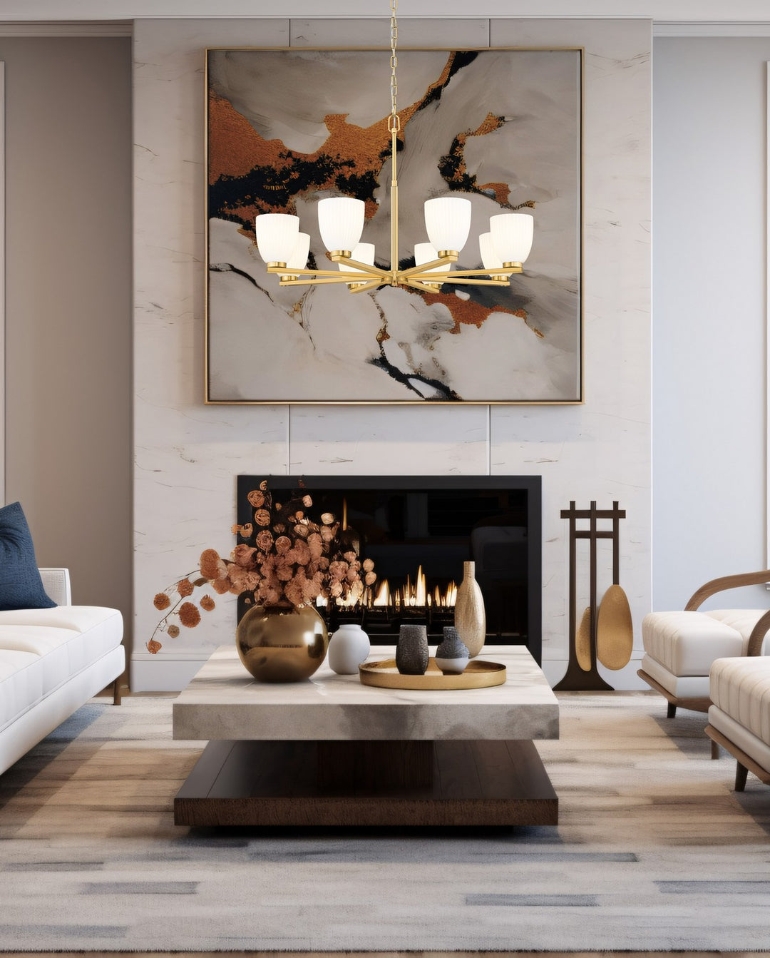 Z-Lite Canada - 7518-8MGLD - Eight Light Chandelier - Naya - Modern Gold