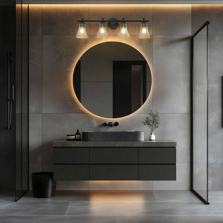 Z-Lite Canada - 7519-4V-MB - Four Light Vanity - Belle - Matte Black