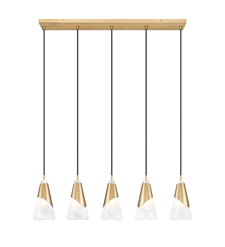 Z-Lite Canada - 828P6-5L-MGLD - Five Light Linear Chandelier - Aimie - Modern Gold