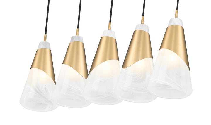 Z-Lite Canada - 828P6-5L-MGLD - Five Light Linear Chandelier - Aimie - Modern Gold