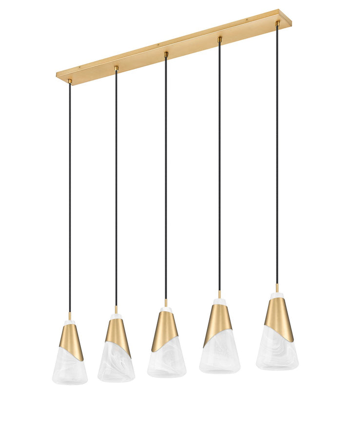 Z-Lite Canada - 828P6-5L-MGLD - Five Light Linear Chandelier - Aimie - Modern Gold