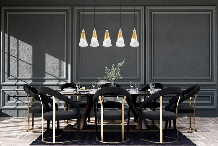 Z-Lite Canada - 828P6-5L-MGLD - Five Light Linear Chandelier - Aimie - Modern Gold