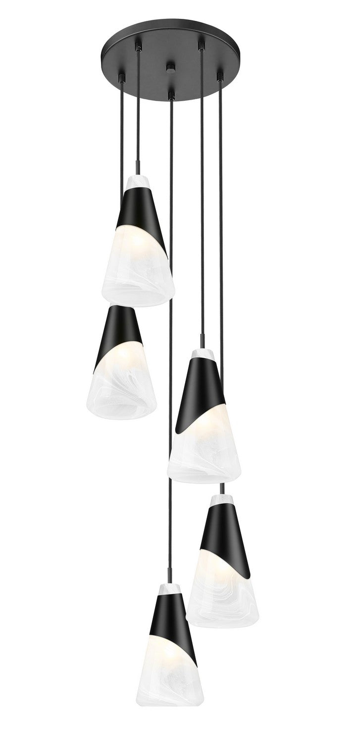 Z-Lite Canada - 828P6-5R-MB - Five Light Chandelier - Aimie - Matte Black