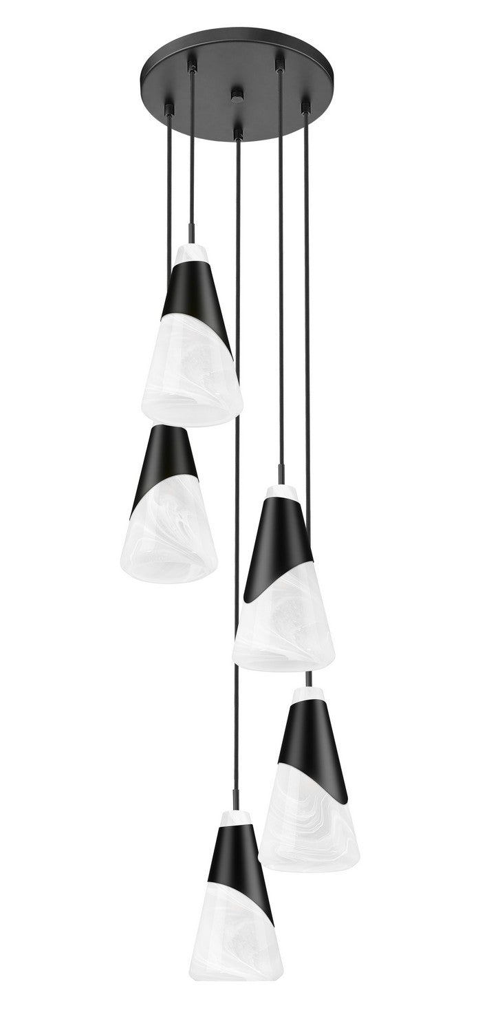 Z-Lite Canada - 828P6-5R-MB - Five Light Chandelier - Aimie - Matte Black