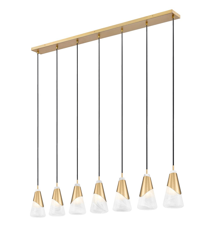 Z-Lite Canada - 828P6-7L-MGLD - Seven Light Linear Chandelier - Aimie - Modern Gold