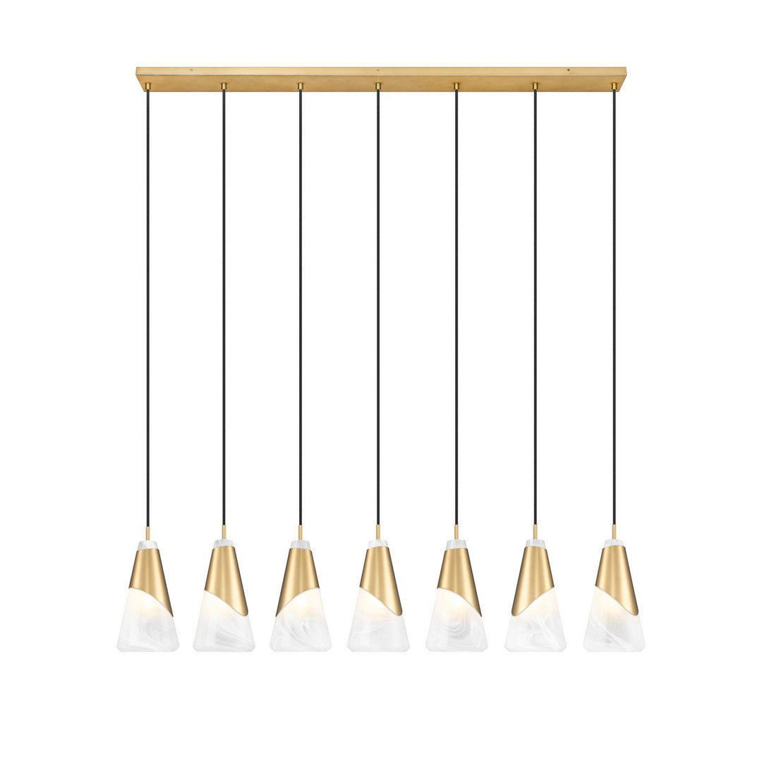Z-Lite Canada - 828P6-7L-MGLD - Seven Light Linear Chandelier - Aimie - Modern Gold