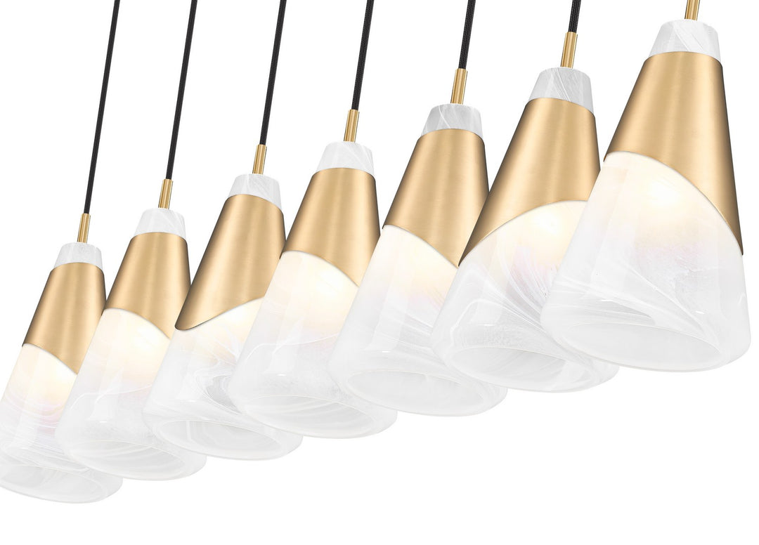 Z-Lite Canada - 828P6-7L-MGLD - Seven Light Linear Chandelier - Aimie - Modern Gold