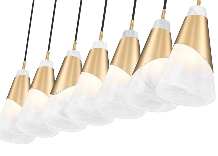 Z-Lite Canada - 828P6-7L-MGLD - Seven Light Linear Chandelier - Aimie - Modern Gold