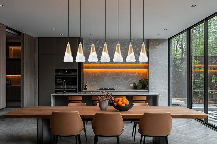 Z-Lite Canada - 828P6-7L-MGLD - Seven Light Linear Chandelier - Aimie - Modern Gold