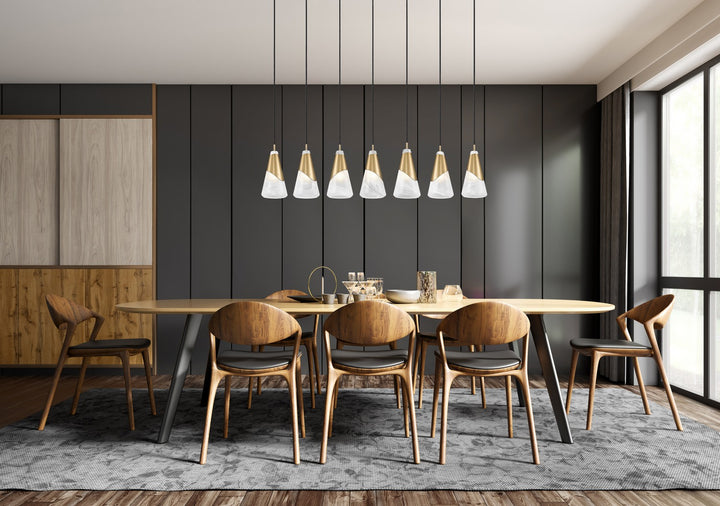 Z-Lite Canada - 828P6-7L-MGLD - Seven Light Linear Chandelier - Aimie - Modern Gold