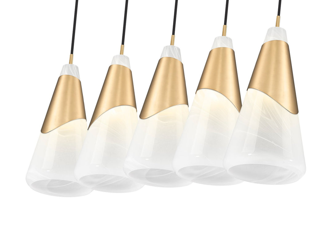 Z-Lite Canada - 828P7-5L-MGLD - Five Light Linear Chandelier - Aimie - Modern Gold