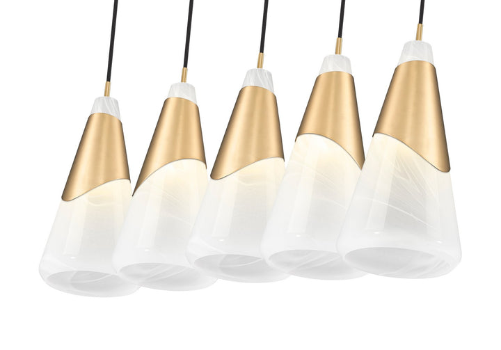 Z-Lite Canada - 828P7-5L-MGLD - Five Light Linear Chandelier - Aimie - Modern Gold