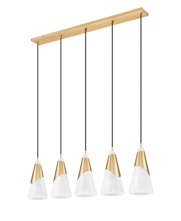 Z-Lite Canada - 828P7-5L-MGLD - Five Light Linear Chandelier - Aimie - Modern Gold
