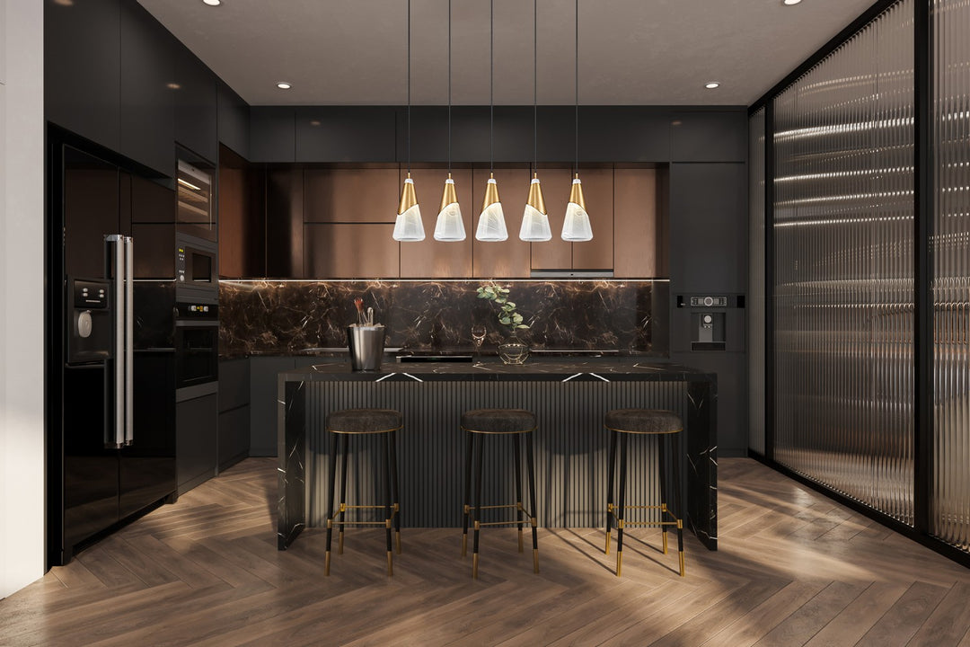 Z-Lite Canada - 828P7-5L-MGLD - Five Light Linear Chandelier - Aimie - Modern Gold